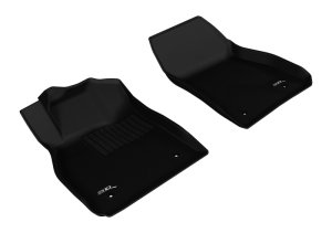 Chevrolet Malibu Floor Mats - Front - 3D MAXpider - Kagu - Black - `13-`15